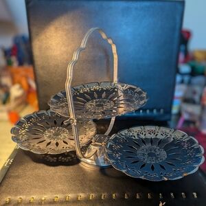 Silver Three-Tier Serving Tray